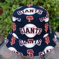 San Francisco Giants Bucket Hat, Handmade, Reversible, Sizes up to 4XL, fishing hat, sun hat, ponytail hat, floppy hat, orange & black, baseball