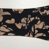 3” Wide Flying Bats headband for Halloween, hair wrap, top knot, hair tie, pin up, retro, rockabilly, hat band, black and tan