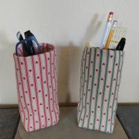 Farmhouse Hearts Upright Eyeglasses Holder, Country Charm Glasses Holder, Cottage Style Eyeglasses Case, Weighted Stand-up Glasses Pouch