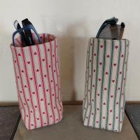 Farmhouse Hearts Upright Eyeglasses Holder, Country Charm Glasses Holder, Cottage Style Eyeglasses Case, Weighted Stand-up Glasses Pouch