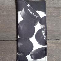 Hockey Print Eyeglass Sleeve, Hockey Appreciation Gift, Glasses Pouch, Black and White Sunglasses Case
