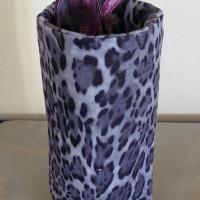 Animal Print Eyeglasses Holder, Handmade, Glasses Stand, Eyeglass Cup, Weighted Fabric Eyeglass Keeper, Leopard Glasses Case