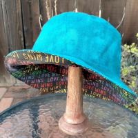 Love Wins Bucket Hat, Rainbow, LGBTQ, Pride, Reversible, Adult Size LARGE, cotton, summer hat, fishing hat, sun hat, floppy hat