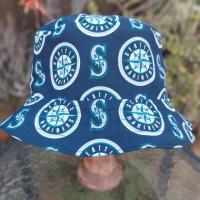 Seattle Seahawks / Mariners Bucket Hat, Handmade, Reversible, Sizes XS to 4XL, ponytail hat, fishing hat, sun hat, floppy hat, ponytail hat, football, baseball