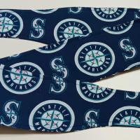 3” Wide Seattle Mariners headband, self tie, hair wrap, pin up style, hair tie, scarf, retro style, handmade