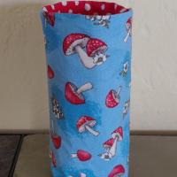 Mushroom Print Upright Eyeglasses Holder, Glasses Stand, Weighted Fabric Eyeglasses Case, Cottage Core Gift