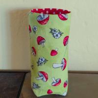 Mushroom Print Upright Eyeglasses Holder, Glasses Stand, Weighted Fabric Eyeglasses Case, Cottage Core Gift