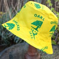 SELL the Team Bucket Hat, Reversible to the old Oakland City tree symbol on yellow, Unisex sizes up to 4XL, Oakland, floppy hat, sun hat, adults and older children