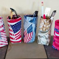 Patriotic Eyeglasses Holder, USA Glasses Stand, July 4th Glasses Holder, Weighted Stand-up Glasses Pouch, Americana, Teachers Gift, Military Gift