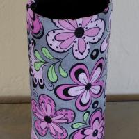 Pink & Grey Floral Eyeglasses Holder, Floral Glasses Stand, Glasses Holder, Mom Gift, Weighted Stand-up Glasses Pouch, Flower Lover Gift