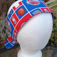 3” Wide Detroit Pistons Headband, Handmade, self tie, hair wrap, pin up style, hair tie, bandana, head scarf, retro style, basketball