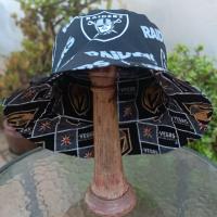 Las Vegas Raiders / Golden Knights Bucket Hat, Handmade, Reversible, Sizes up to 4XL, Cotton, fishing hat, ponytail option, sun hat, floppy hat