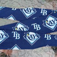 3” Wide Tampa Bay Rays headband, self tie, hair wrap, pin up style, hair tie, bandana, scarf, rockabilly, bandana, baseball, handmade