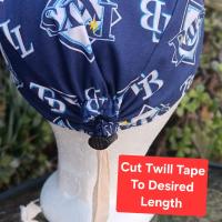 Toggle Cord Lock Reversible Tampa Bay Rays / Lightning scrub cap, adjustable, for nurse, dentist, technician, food service, handmade