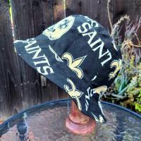 New Orleans Saints Bucket Hat, Handmade, Reversible, Sizes up to 4XL, fishing hat, sun hat, floppy hat, adults or older children, Louisiana hat