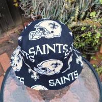New Orleans Saints Bucket Hat, Handmade, Reversible, Sizes up to 4XL, fishing hat, sun hat, floppy hat, adults or older children, Louisiana hat