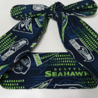 3” wide Seattle Seahawks hair tie, headband, pin up, self tie, scarf, neckerchief, retro, rockabilly, handmade