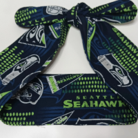 3” wide Seattle Seahawks hair tie, headband, self tie, pin up style, scarf, retro style, rockabilly, handmade