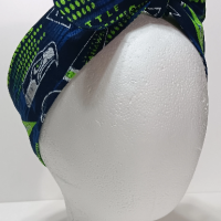 3” wide Seattle Seahawks hair tie, headband, pin up, self tie, scarf, neckerchief, retro, rockabilly, handmade