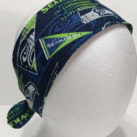 3” wide Seattle Seahawks hair tie, headband, pin up, self tie, scarf, neckerchief, retro, rockabilly, handmade