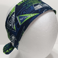 3” wide Seattle Seahawks hair tie, headband, self tie, pin up style, scarf, retro style, rockabilly, handmade