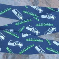Seattle Seahawks headband, handmade, 3" wide, self tie, pin up style, head scarf, hat band, football fan gift