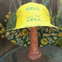 SELL the Team Bucket Hat, Yellow, Reversible to Swingin' A's, Unisex Sizes up to 4XL, Oakland A's, handmade from licensed fabric, floppy hat, sun hat, adults and older children