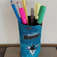 San Jose Sharks Upright Eyeglasses Holder, Handmade, Weighted Glasses Case, Glasses Stand, Eyeglasses Cup, Gift for Sharks fan, Hockey