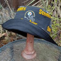 Pittsburgh Steelers Bucket Hat, Handmade, Reversible to Black, Unisex Sizes up to 4XL, fishing hat, sun hat, floppy hat, ponytail hat