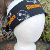 3” wide Pittsburgh Steelers headband, self tie, pin up style, scarf, bandana, retro style, rockabilly, handmade
