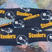3” wide Pittsburgh Steelers headband, self tie, pin up style, scarf, bandana, retro style, rockabilly, handmade