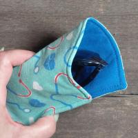 Heart Stethoscope Eyeglass Sleeve, Doctor or Nurse Appreciation Gift, Glasses Pouch, Teal Sunglasses Case