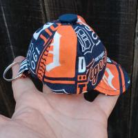 Mini Detroit Tigers Ballcap Coin Purse, Ear Bud Pouch, Ballcap Key Ring, Key Pouch, Baseball Hat Keychain, handmade from licensed fabric