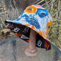 Detroit Tigers Bucket Hat, Handmade, Reversible to Blue & Orange Floral, Unisex Sizes up to 4XL, baseball, fishing hat, sun hat, floppy hat, Michigan sports