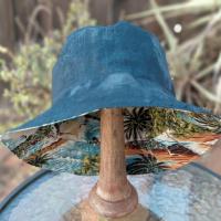Tropical Theme Bucket Hat, Palm Trees, Sizes up to 4XL, floppy hat, fishing hat, sun hat, casual hat, beach hat, Hawaiian resort cruise vacation hat
