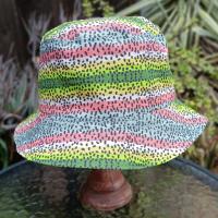Trout Fishing Theme Bucket Hat, Fly Fishing, Reversible, Sizes up to 4XL, summer hat, fishing hat, sun hat, floppy hat, fisherman gift