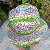 Trout Fishing Theme Bucket Hat, Fly Fishing, Reversible, Sizes up to 4XL, summer hat, fishing hat, sun hat, floppy hat, fisherman gift