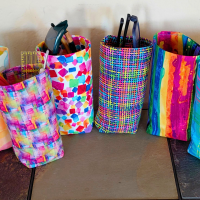Rainbow Upright Eyeglasses Holder, Bright Colors Glasses Stand, Multicolored Weighted Fabric Eyeglasses Case