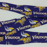 3” wide Minnesota Vikings hair tie, headband, pin up, self tie, scarf, retro style, rockabilly, handmade