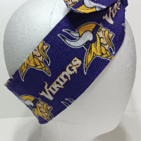 3” wide Minnesota Vikings hair tie, headband, pin up, self tie, scarf, retro style, rockabilly, handmade