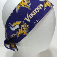3” wide Minnesota Vikings hair tie, headband, pin up, self tie, scarf, retro style, rockabilly, handmade