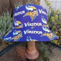 Minnesota Vikings Bucket Hat, Handmade, Reversible to Purple, Unisex Sizes up to 4XL, fishing hat, sun hat, floppy hat, ponytail hat