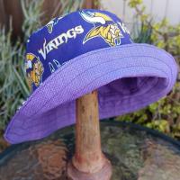 Minnesota Vikings Bucket Hat, Handmade, Reversible to Purple, Unisex Sizes up to 4XL, fishing hat, sun hat, floppy hat, ponytail hat