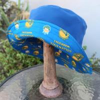 Golden State Warriors Bucket Hat, GSW, Reversible to Blue Canvas, Unisex Sizes up to 4XL, summer fishing hat, sun hat, floppy hat, adults or older children, handmade