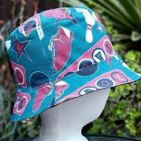 Bowling Theme Bucket Hat, Reversible to Black, Sizes up to 4XL, summer hat, sun hat, floppy hat, retro style gift for bowler