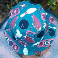 Bowling Theme Bucket Hat, Reversible to Black, Sizes up to 4XL, summer hat, sun hat, floppy hat, retro style gift for bowler