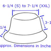 Diagram of hat dimensions. See description for text version.