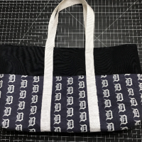 Old English D canvas heavy duty tote bag set, includes zipper pouch & fob