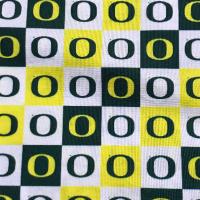1 yard University of Oregon Ducks Prewashed 100% Cotton Fabric Yardage, Sykel OR-1158 licensed, squares print, 43-44"