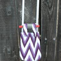 Blue hearts simple small basic crutch bag, walker bag, scooter handlebars, bed rail caddy, hook & loop, hanging bag
